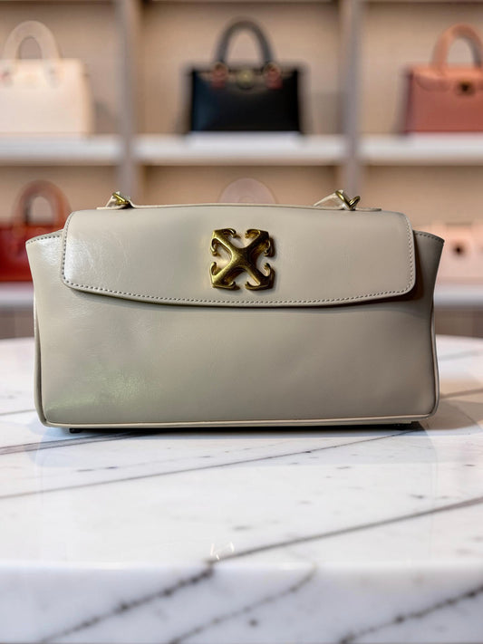 Off-White Jitney East/West Shoulder Bag — Cream — New With Tags