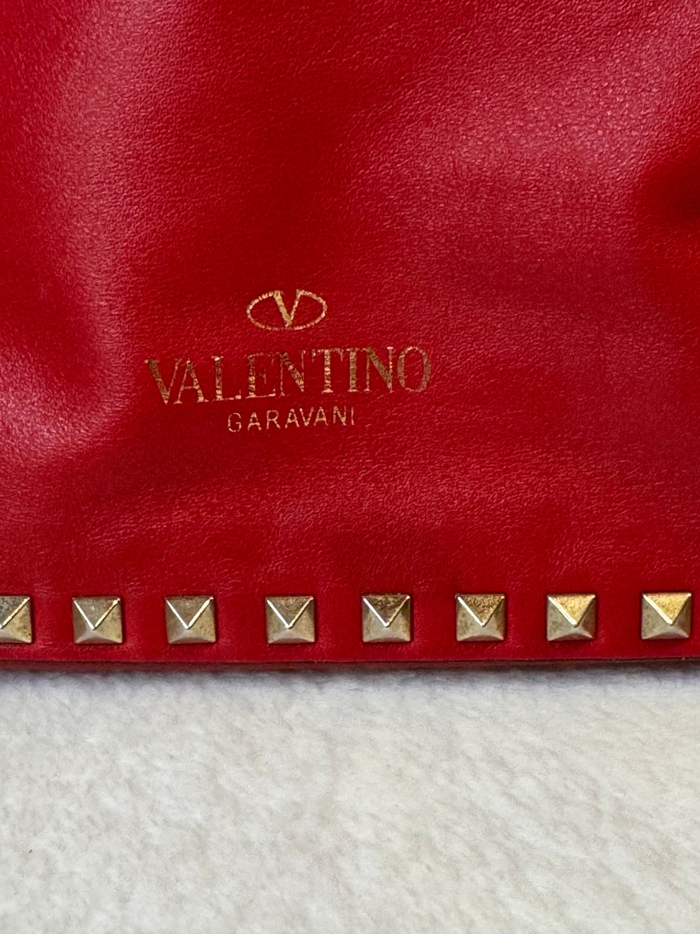 Valentino Rockstud Large Tote – Red Calfskin, Gold Hardware